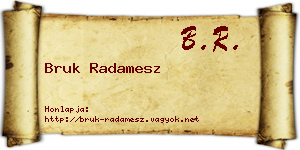 Bruk Radamesz névjegykártya